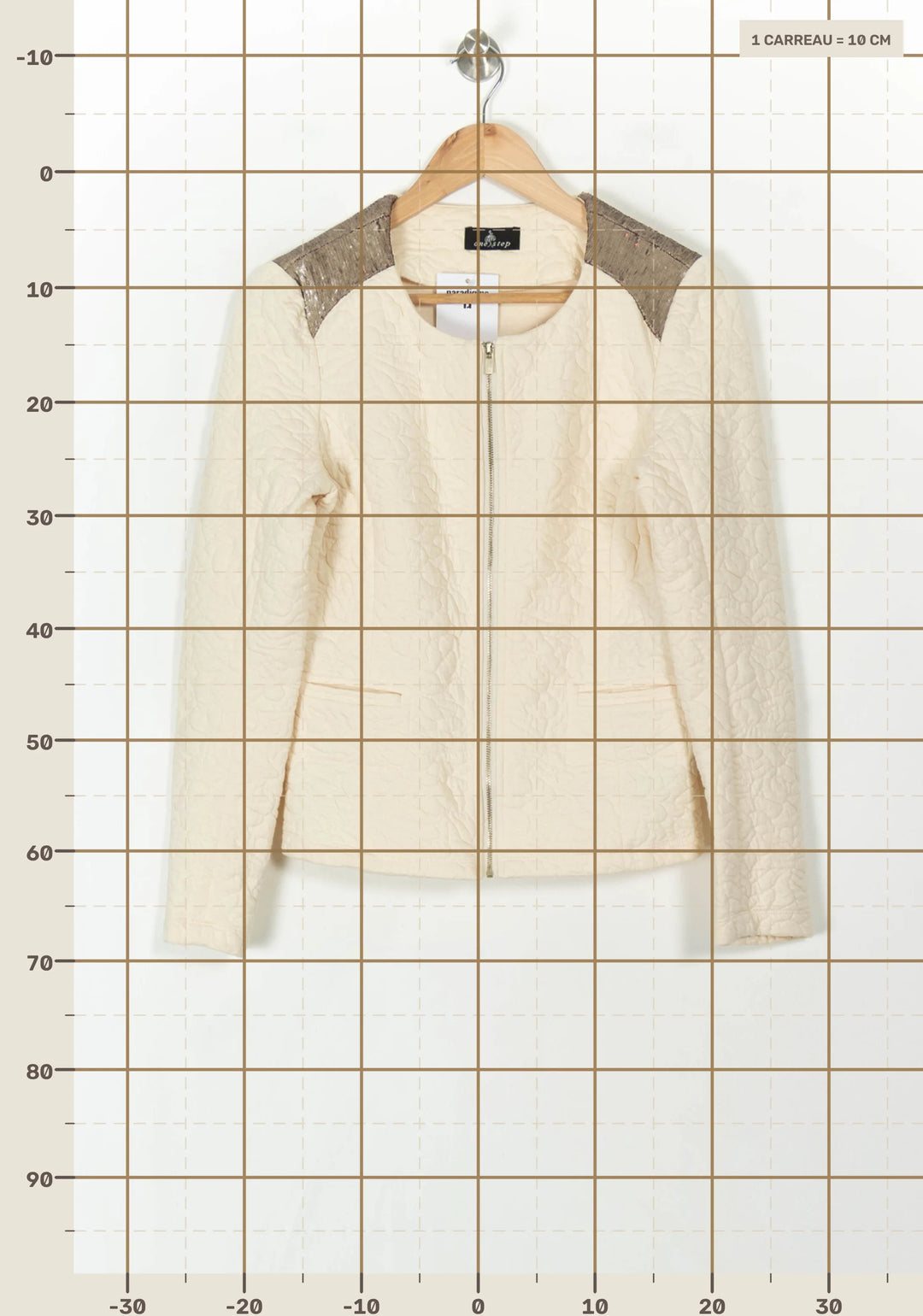 Veste Beige et Doré - Taille M/38 de la marque One Step | PARAD120576 - Vendu par Paradigme - Image 4