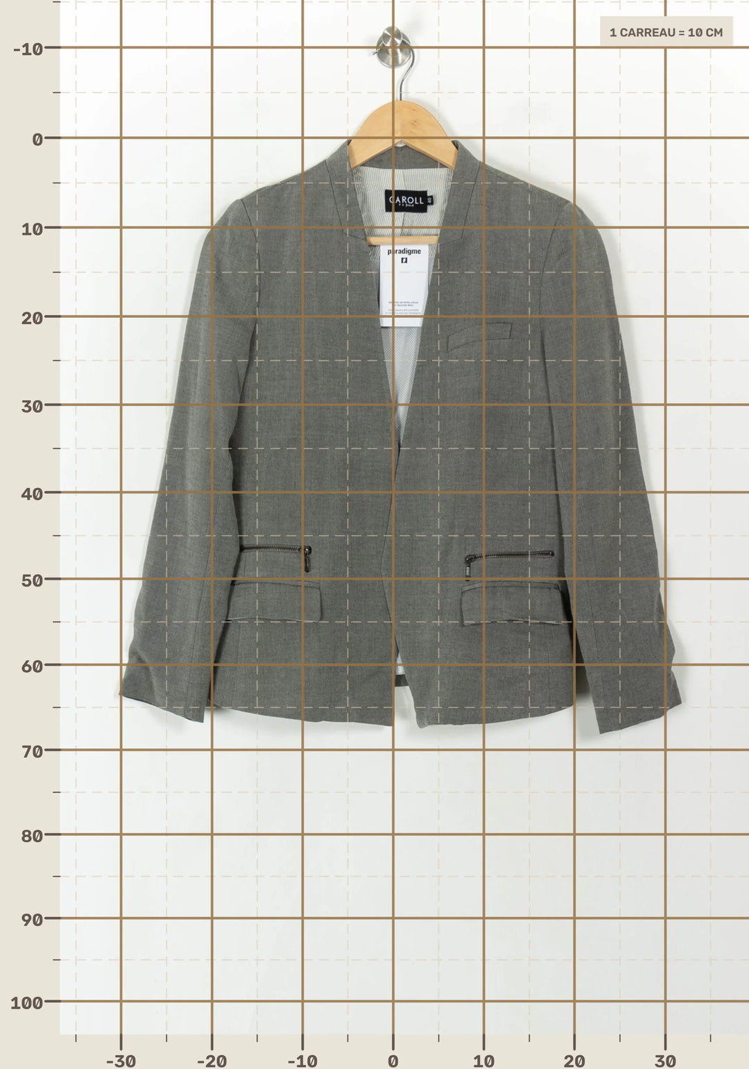 Blazer Gris - Taille M/38 de la marque Caroll | PARAD120580 - Vendu par Paradigme - Image 4