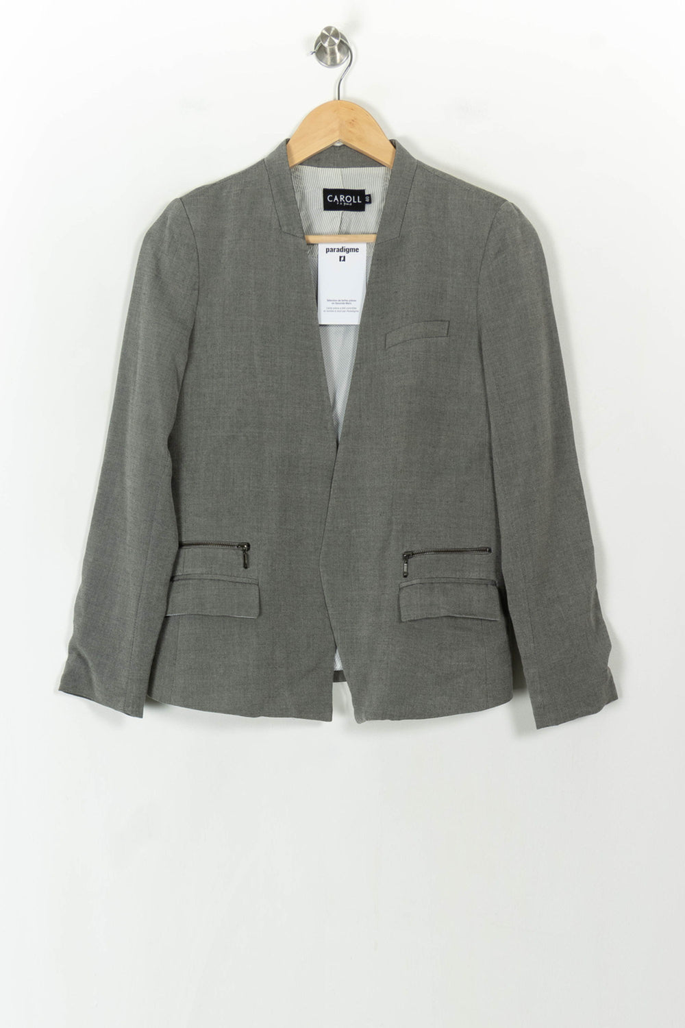 Blazer Gris - Taille M/38 de la marque Caroll | PARAD120580 - Vendu par Paradigme - Image 2