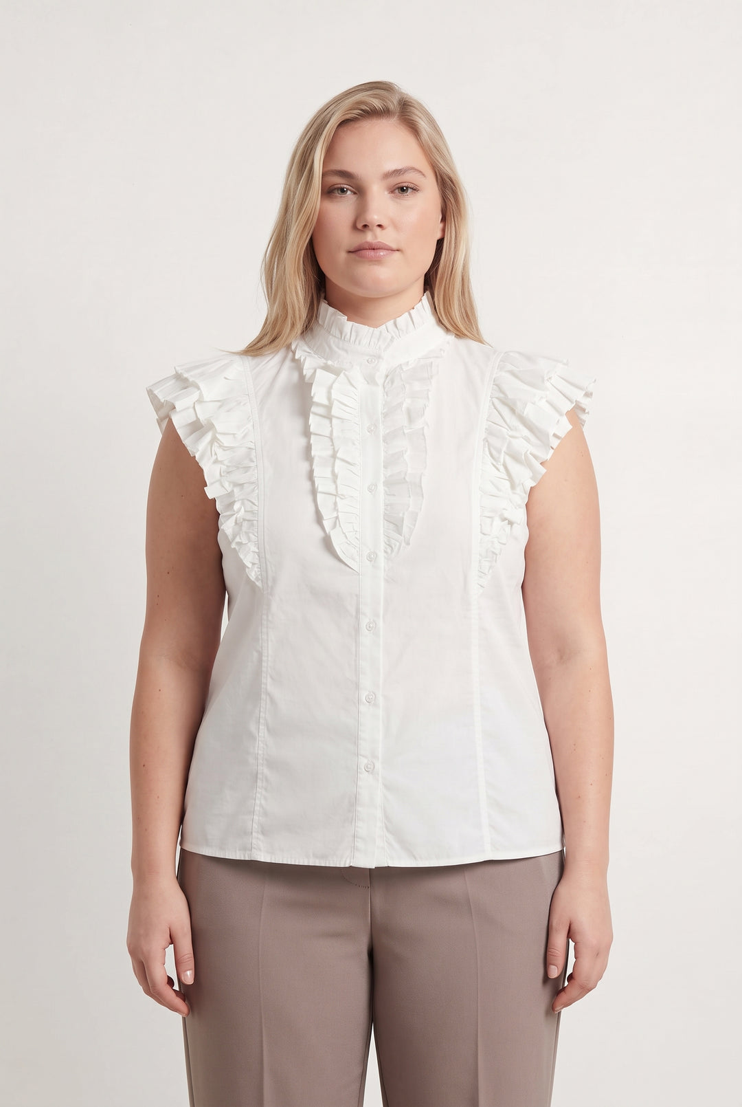 Chemisier Blanc - Taille XL/42 de la marque Indies | PARAD120589 - Vendu par Paradigme - Image 1