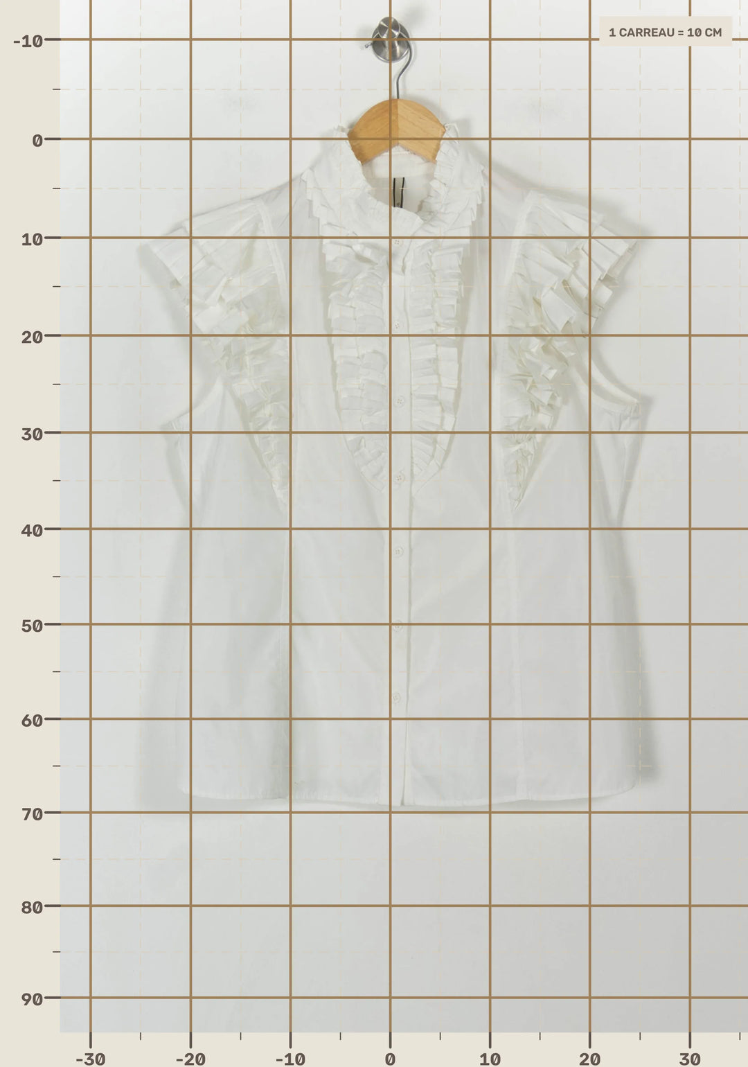 Chemisier Blanc - Taille XL/42 de la marque Indies | PARAD120589 - Vendu par Paradigme - Image 4
