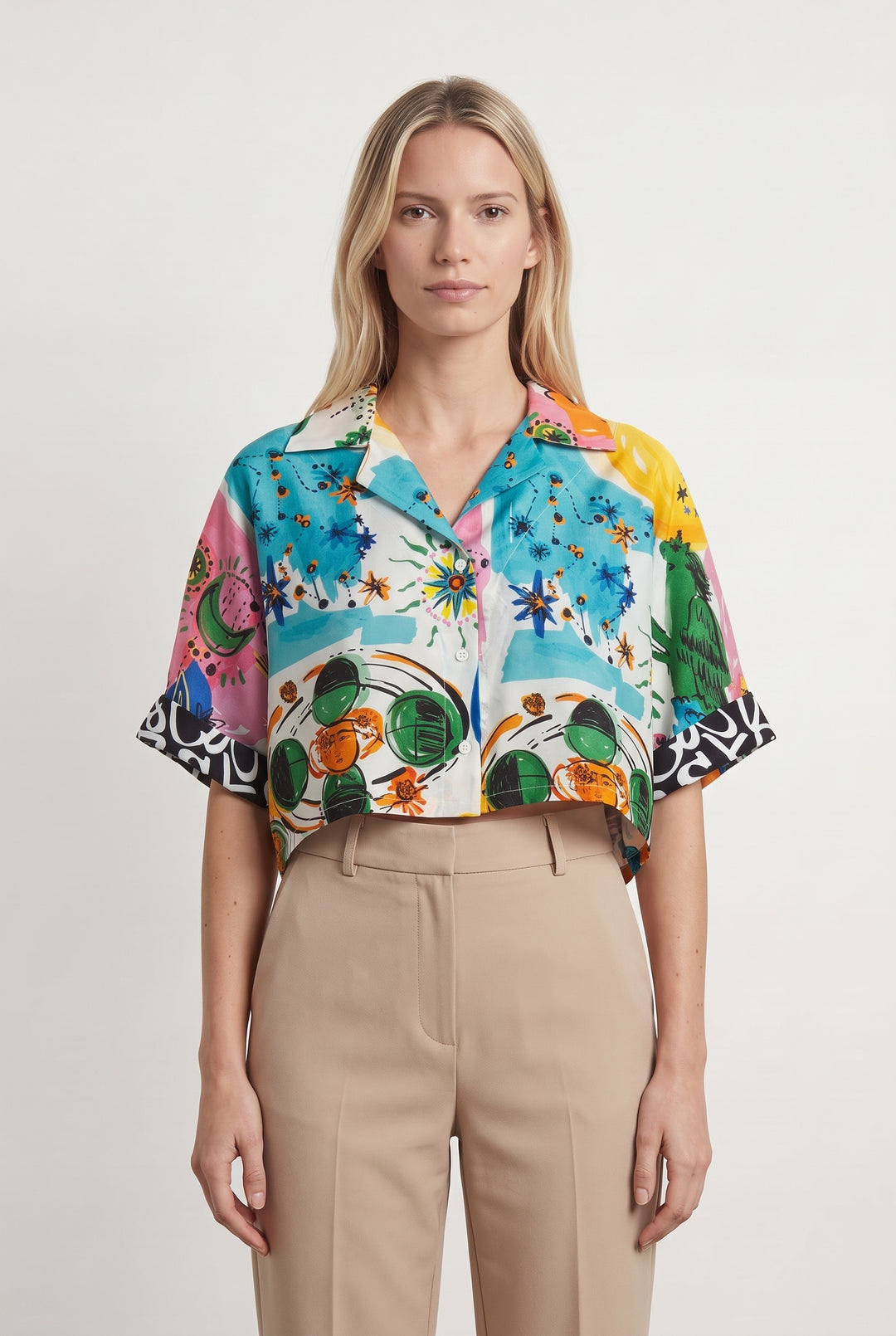 Chemise Manches Courtes Multicolore - Taille S/36 de la marque Indies | PARAD120590 - Vendu par Paradigme - Image 1