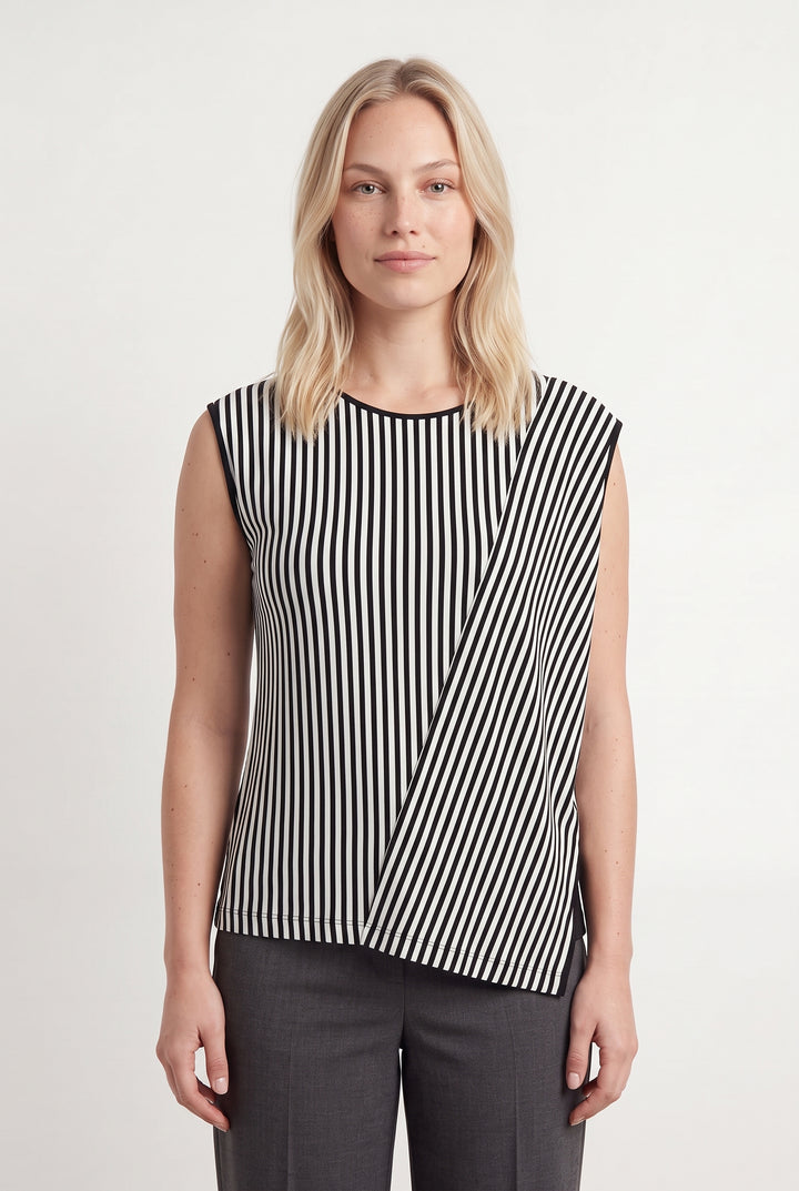 Blouse Noire et Blanche - Taille L/40 de la marque Indies | PARAD120592 - Vendu par Paradigme - Image 1