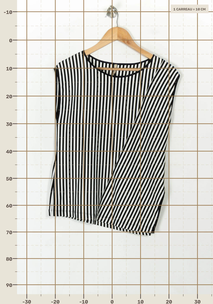 Blouse Noire et Blanche - Taille L/40 de la marque Indies | PARAD120592 - Vendu par Paradigme - Image 4
