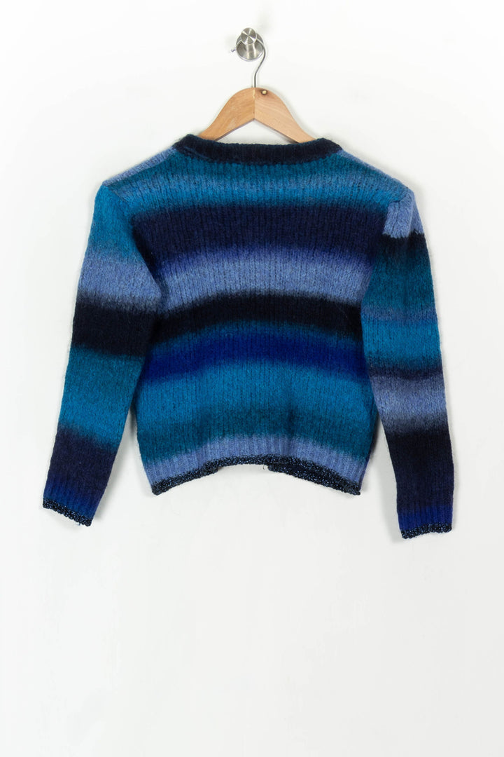 Pull Bleu et Noir - Taille XS/34 de la marque La Fée Maraboutée | PARAD120597 - Vendu par Paradigme - Image 5