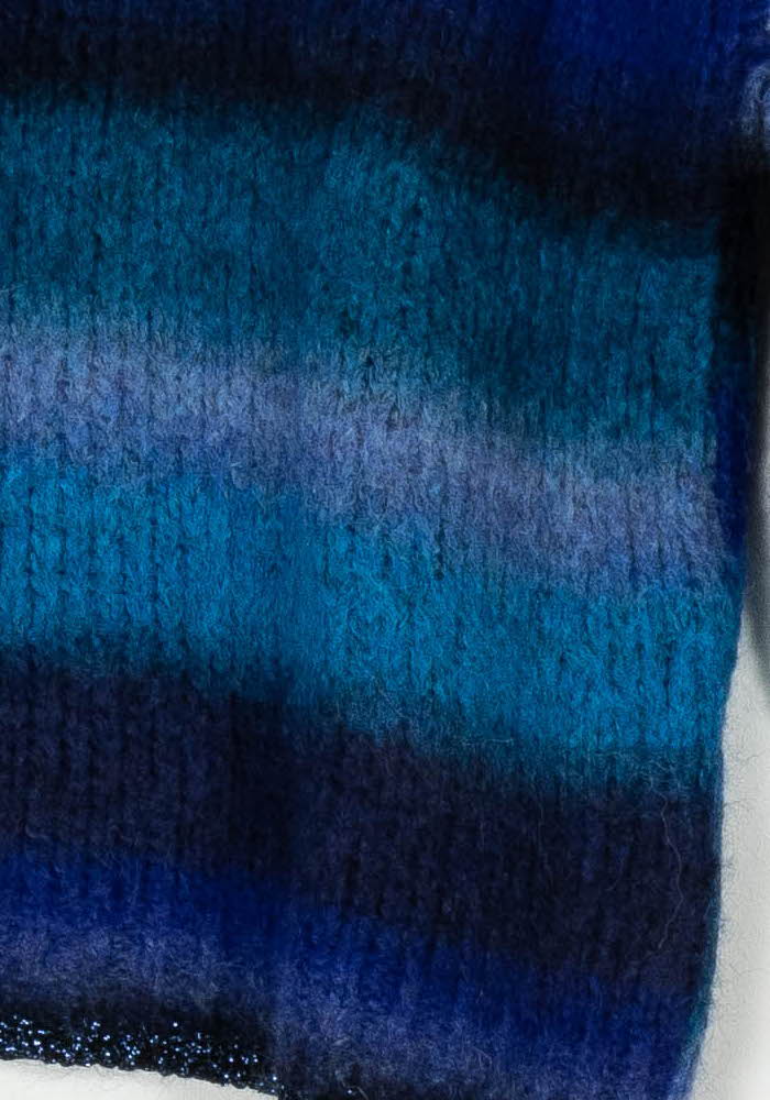 Pull Bleu et Noir - Taille XS/34 de la marque La Fée Maraboutée | PARAD120597 - Vendu par Paradigme - Image 3