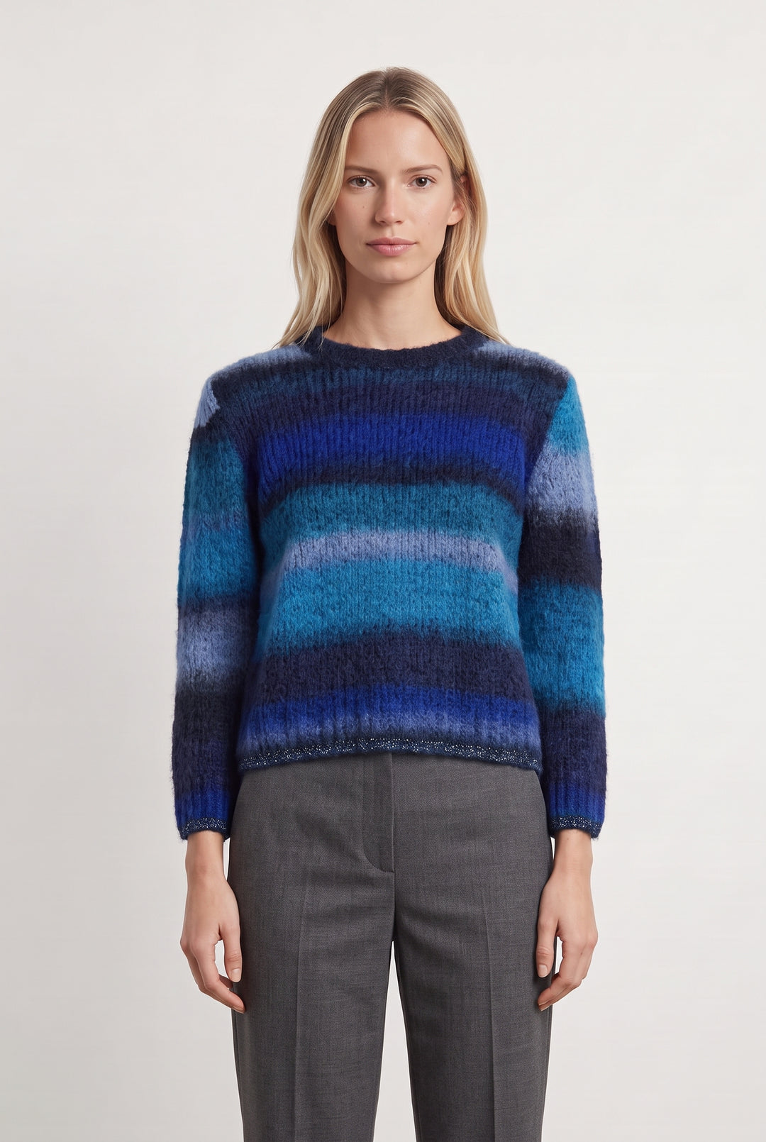 Pull Bleu et Noir - Taille XS/34 de la marque La Fée Maraboutée | PARAD120597 - Vendu par Paradigme - Image 1