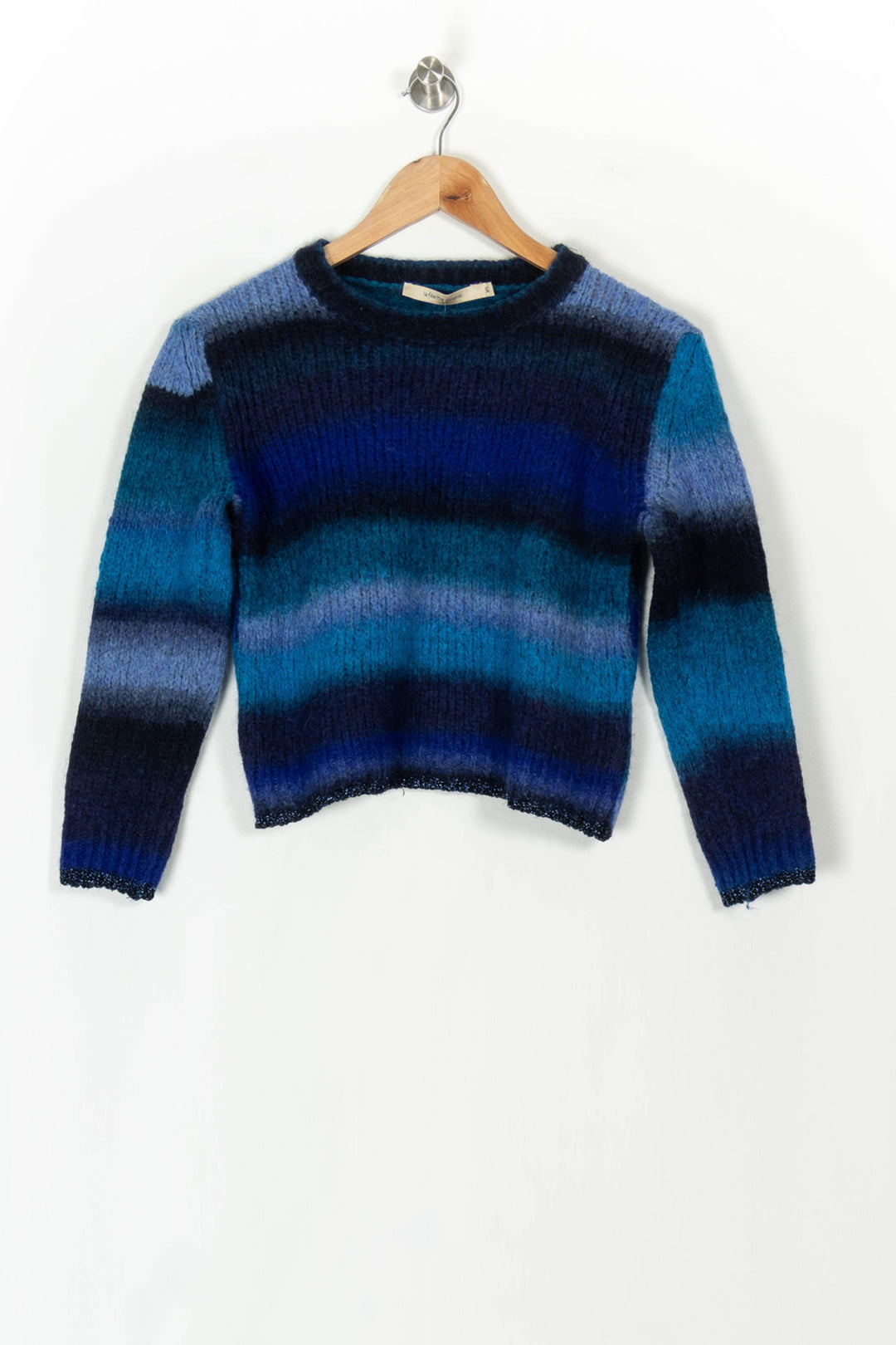 Pull Bleu et Noir - Taille XS/34 de la marque La Fée Maraboutée | PARAD120597 - Vendu par Paradigme - Image 2
