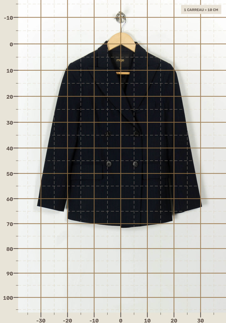 Veste Blazer Bleue - Taille XS/34 de la marque Maje | PARAD120605 - Vendu par Paradigme - Image 4