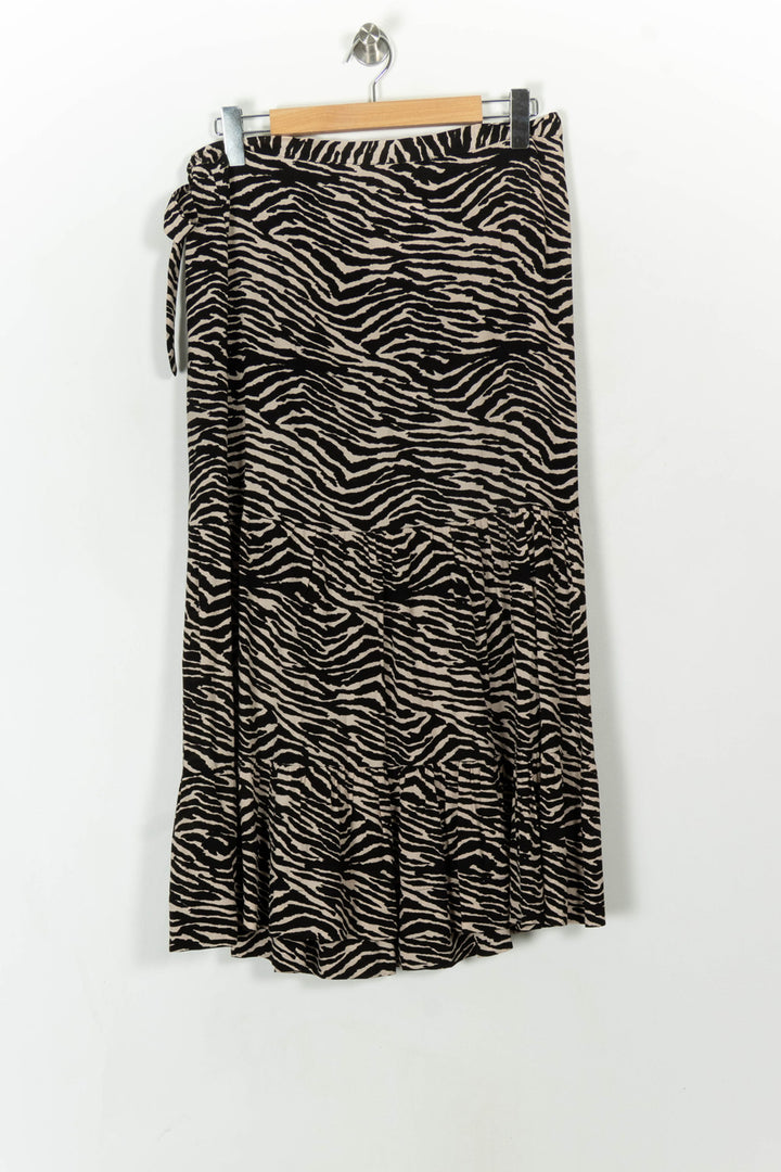 Jupe Midi Noire et Beige - Taille L/40 de la marque La Fée Maraboutée | PARAD120606 - Vendu par Paradigme - Image 5