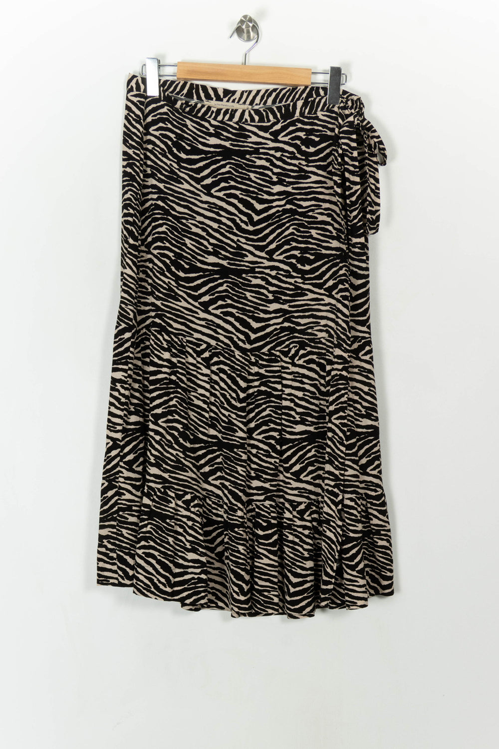 Jupe Midi Noire et Beige - Taille L/40 de la marque La Fée Maraboutée | PARAD120606 - Vendu par Paradigme - Image 2