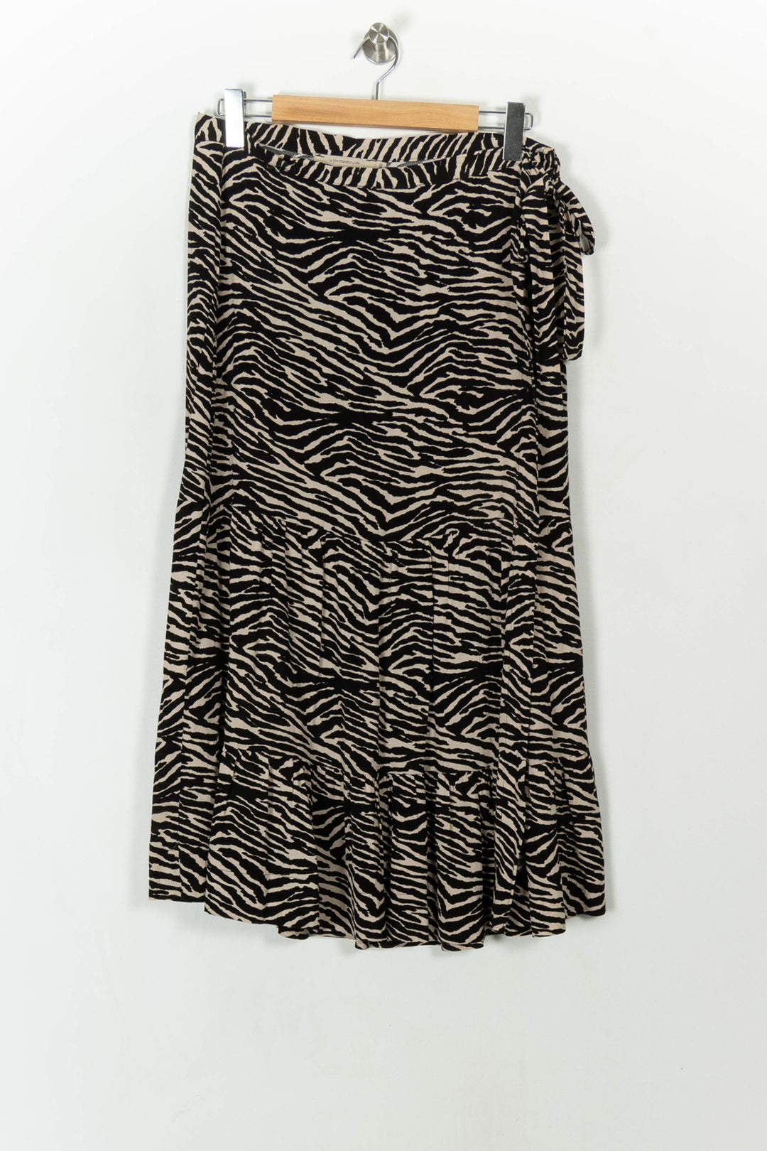 Jupe Midi Noire et Beige - Taille L/40 de la marque La Fée Maraboutée | PARAD120606 - Vendu par Paradigme - Image 2