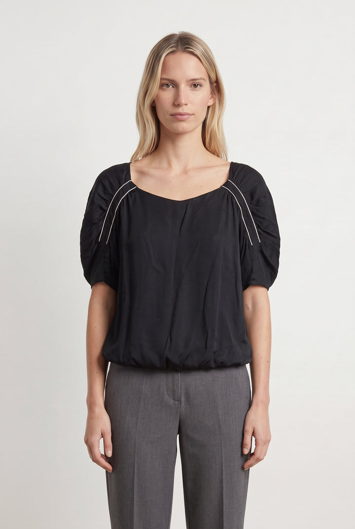 Blouse Noire - Taille M/38 de la marque Claudie Pierlot | PARAD120607 - Vendu par Paradigme - Image 1