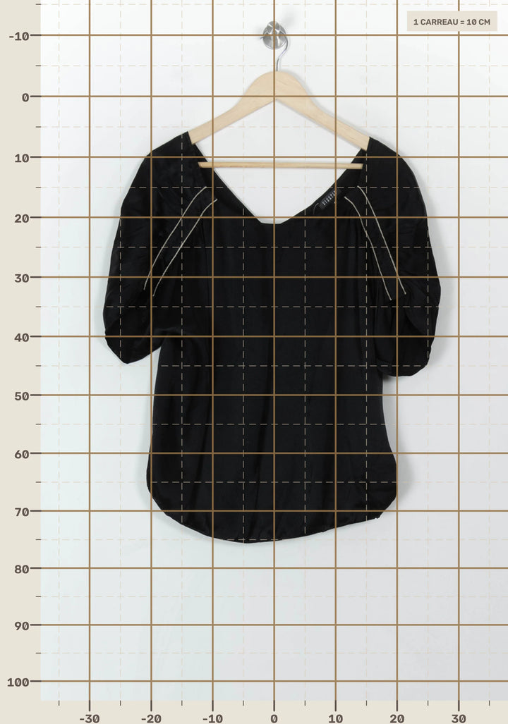 Blouse Noire - Taille M/38 de la marque Claudie Pierlot | PARAD120607 - Vendu par Paradigme - Image 4