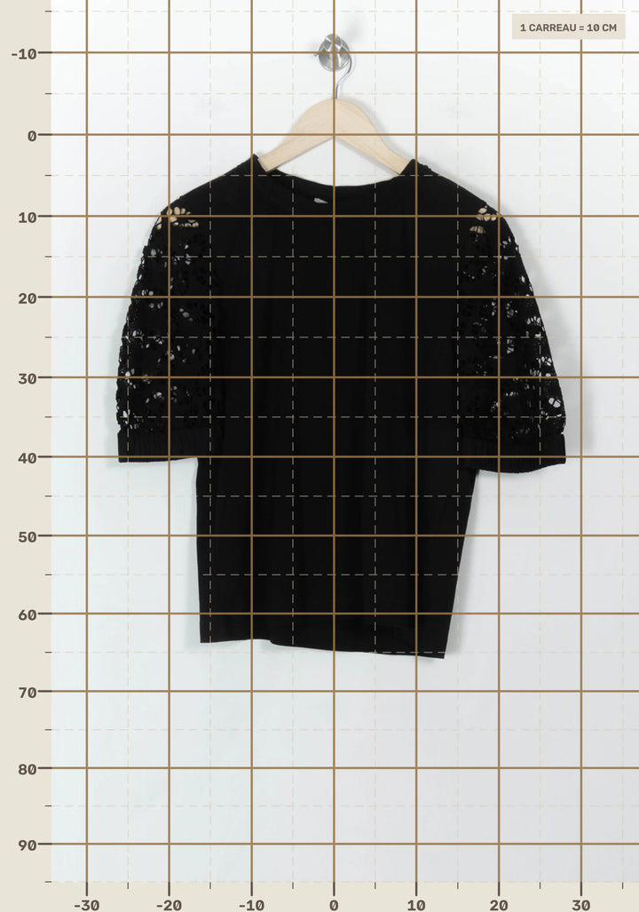 Tee-shirt Noir - Taille L/40 de la marque Sandro | PARAD120608 - Vendu par Paradigme - Image 4