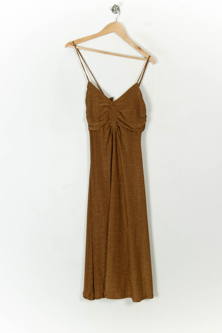 Robe Longue Or - Taille L/40 de la marque Petite Mendigote | PARAD120614 - Vendu par Paradigme - Image 2