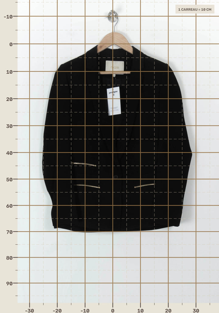 Blazer Noir - Taille S/36 de la marque Maje | PARAD120615 - Vendu par Paradigme - Image 4