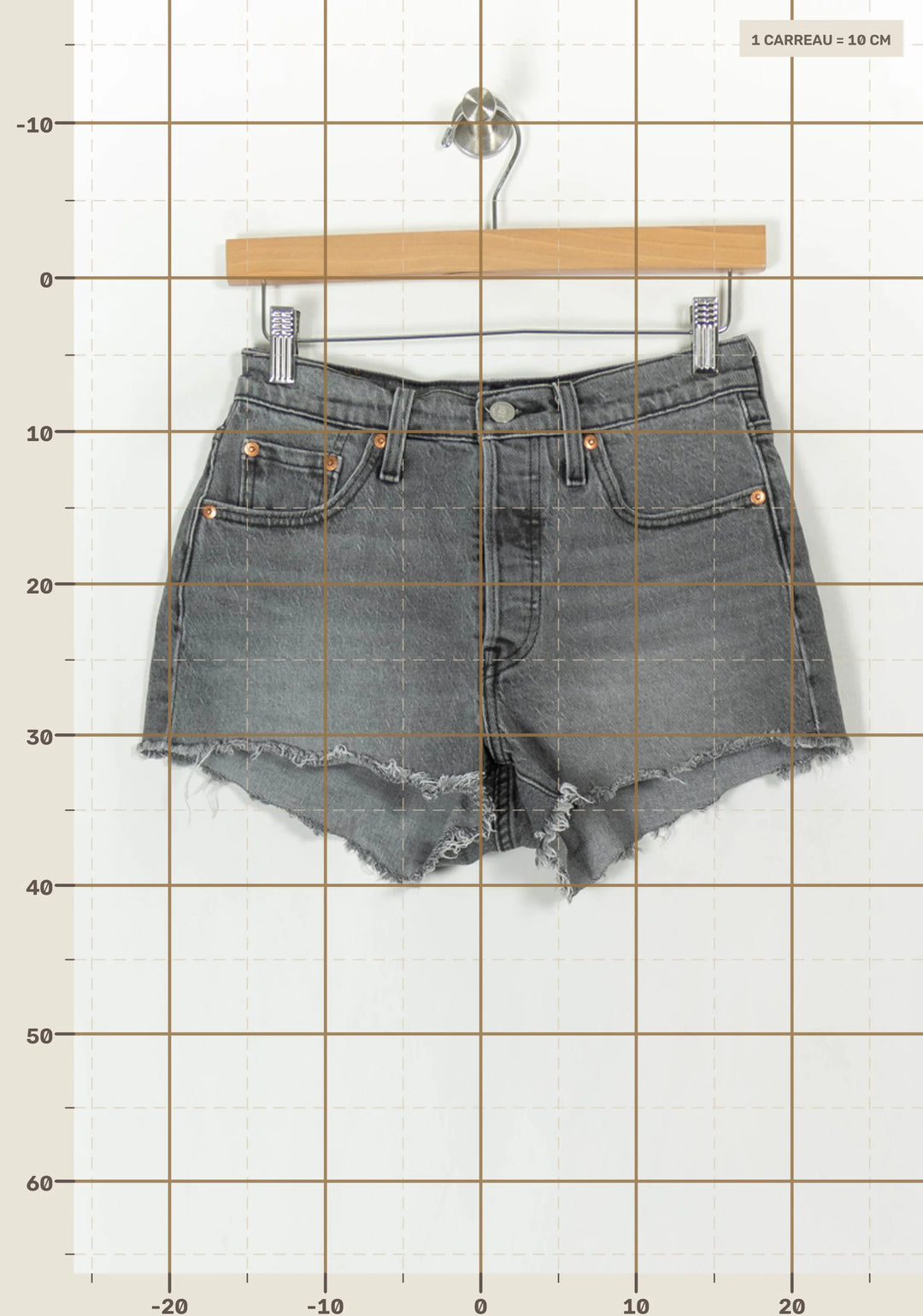 Short en Jean Gris - Taille XS/34 de la marque Levi&