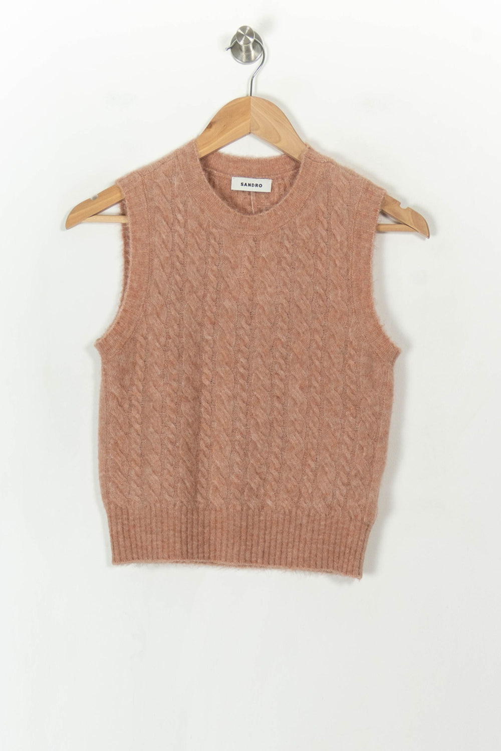 Pull Sans Manches Rose - Taille XS/34 de la marque Sandro | PARAD120626 - Vendu par Paradigme - Image 2