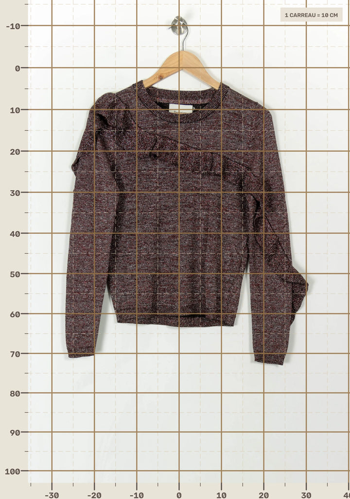 Pull Bordeaux - Taille S/36 de la marque Bérénice | PARAD120631 - Vendu par Paradigme - Image 4