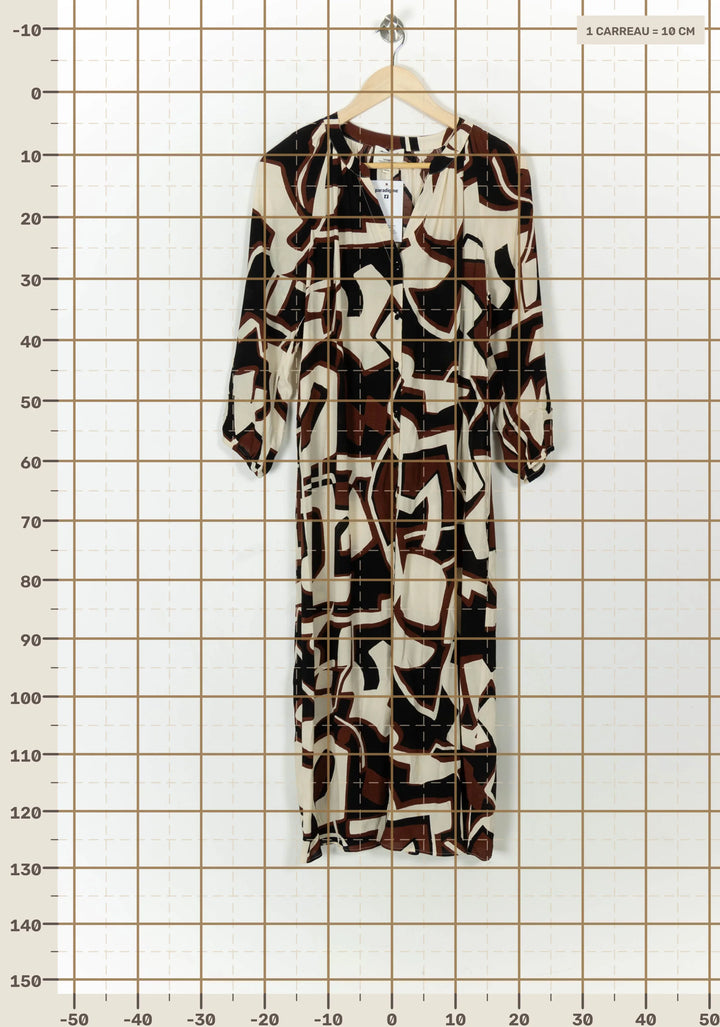 Robe Longue Noire et Marron - Taille L/40 de la marque Maison 123 | PARAD120632 - Vendu par Paradigme - Image 4
