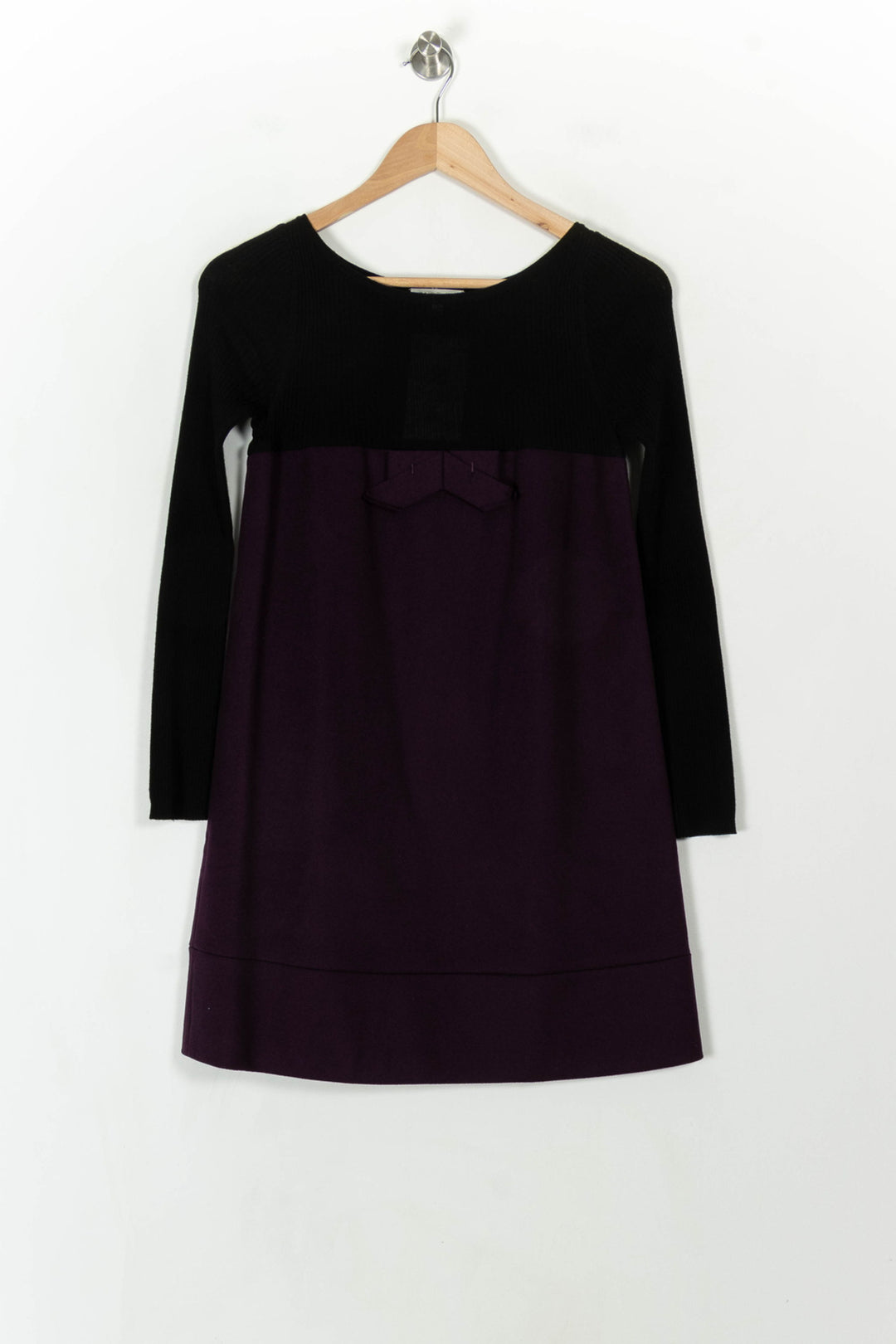 Robe Trapèze Noire et Violette - Taille S/36 de la marque Paule Ka | PARAD120637 - Vendu par Paradigme - Image 2