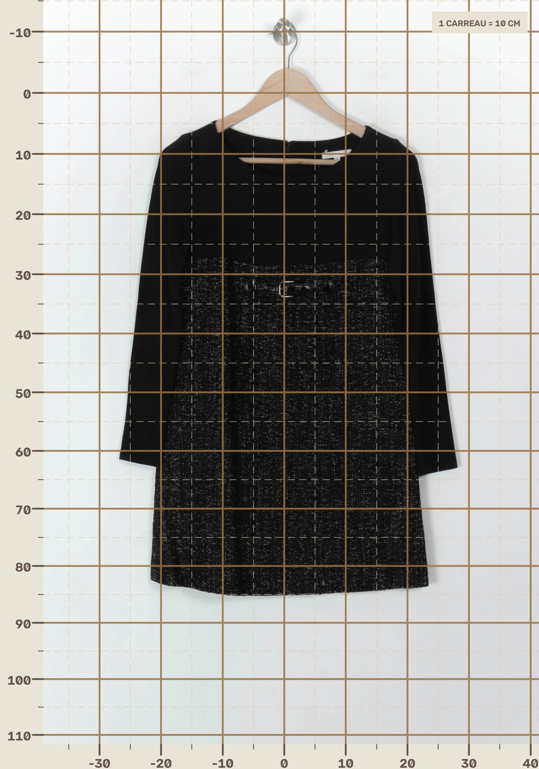 Robe Noire et Grise - Taille S/36 de la marque Paule Ka | PARAD120638 - Vendu par Paradigme - Image 4