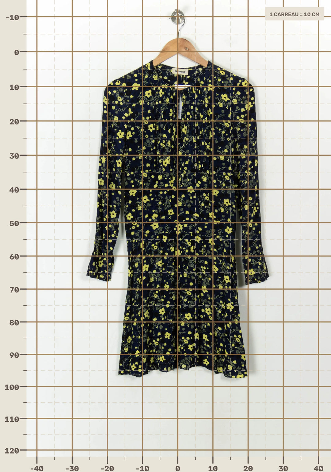 Robe Midi Bleu Marine et Jaune - Taille XS/34 de la marque Zadig&amp;Voltaire | PARAD120640 - Vendu par Paradigme - Image 4