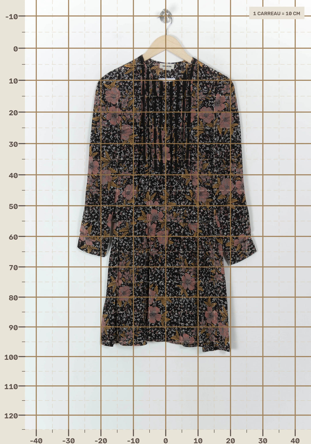Robe Fleurie Noire et Rose - Taille S/36 de la marque Zadig&amp;Voltaire | PARAD120642 - Vendu par Paradigme - Image 4