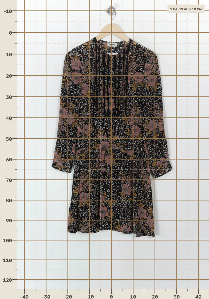 Robe Fleurie Noire et Rose - Taille S/36 de la marque Zadig&amp;Voltaire | PARAD120642 - Vendu par Paradigme - Image 4