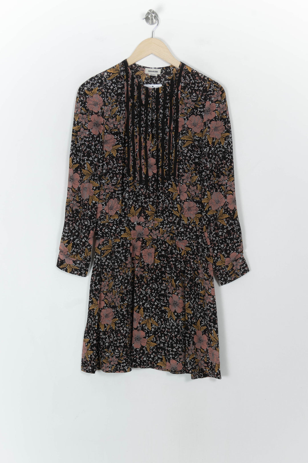 Robe Fleurie Noire et Rose - Taille S/36 de la marque Zadig&amp;Voltaire | PARAD120642 - Vendu par Paradigme - Image 2