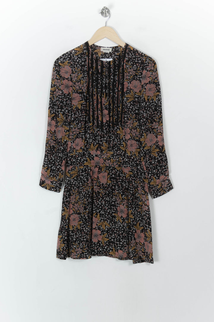 Robe Fleurie Noire et Rose - Taille S/36 de la marque Zadig&amp;Voltaire | PARAD120642 - Vendu par Paradigme - Image 2