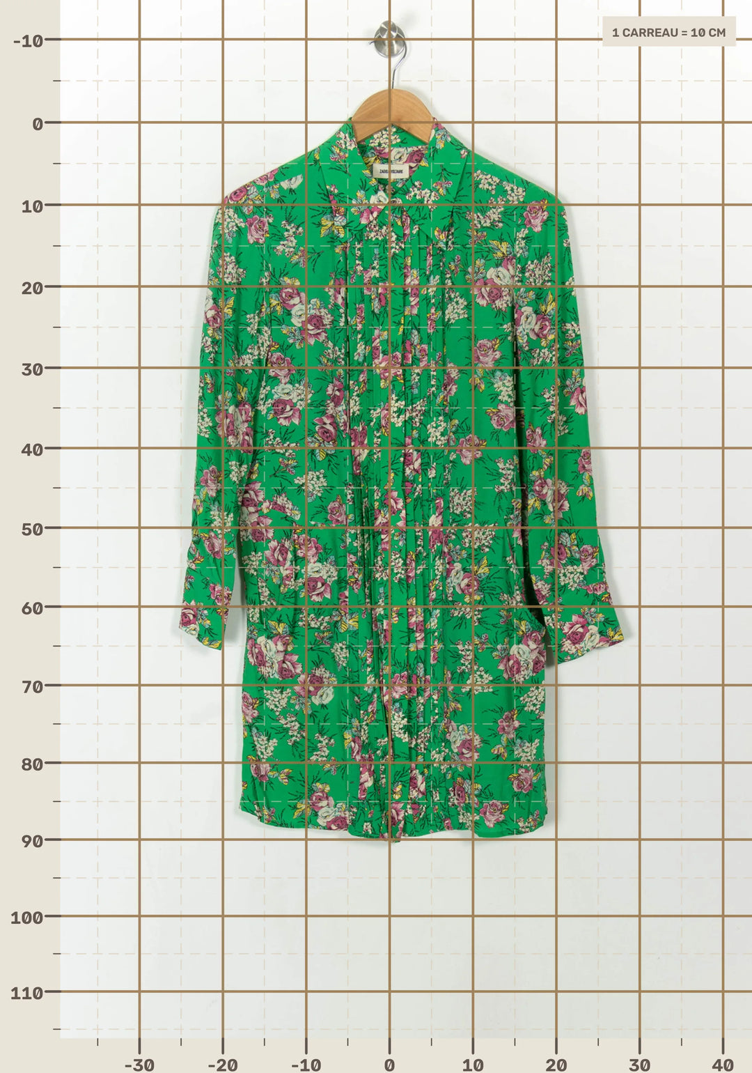 Robe Fleurie Verte - Taille XS/34 de la marque Zadig&amp;Voltaire | PARAD120644 - Vendu par Paradigme - Image 4