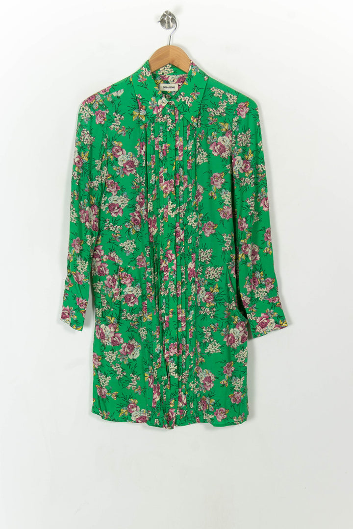 Robe Fleurie Verte - Taille XS/34 de la marque Zadig&amp;Voltaire | PARAD120644 - Vendu par Paradigme - Image 2