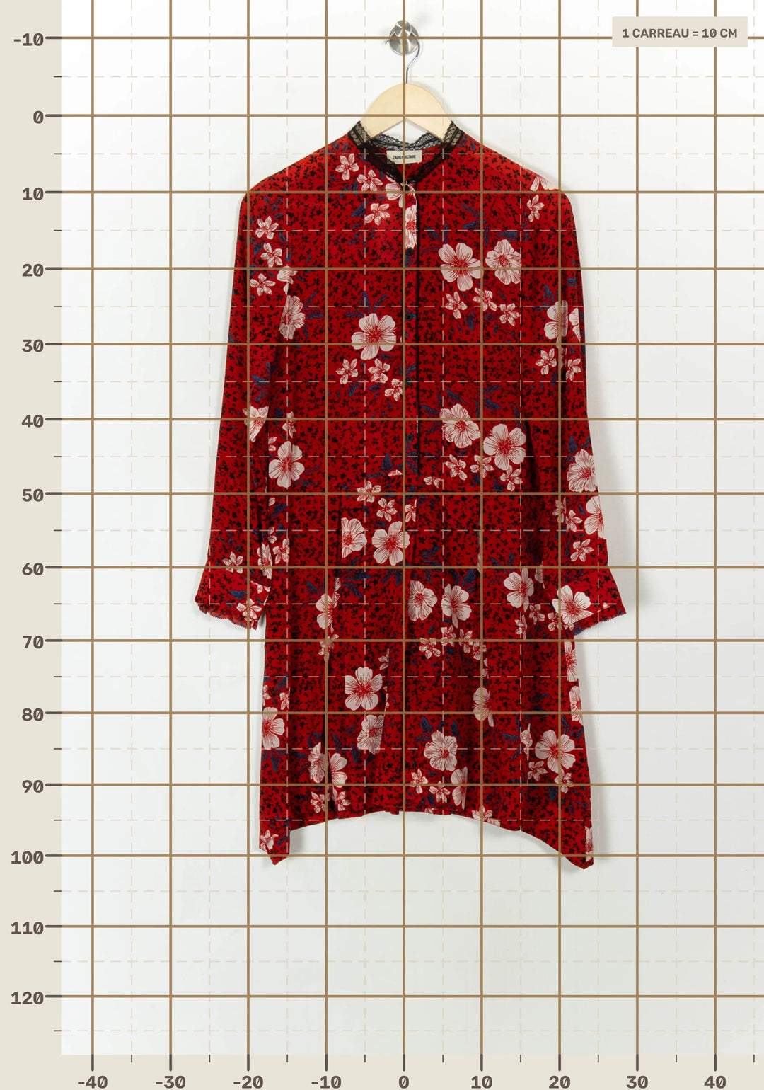 Robe longue rouge et blanche - Taille XS/34 de la marque Zadig&amp;Voltaire | PARAD120652 - Vendu par Paradigme - Image 4
