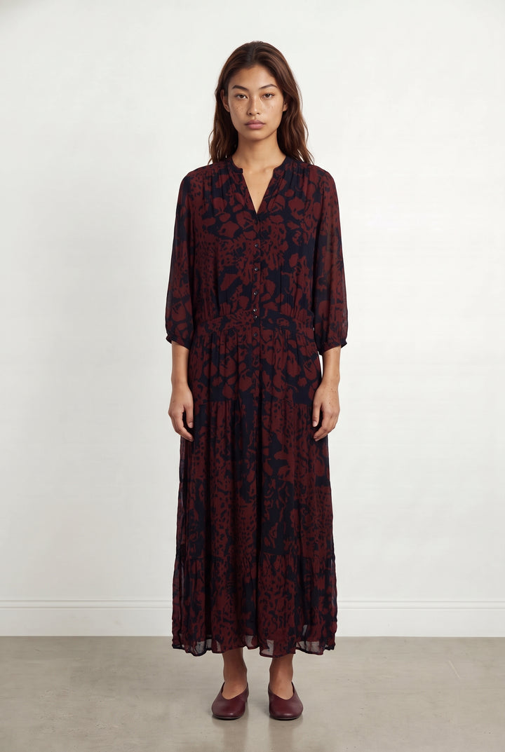 Robe longue bordeaux et noire - Taille S/36 de la marque ba&amp;sh | PARAD120656 - Vendu par Paradigme - Image 1