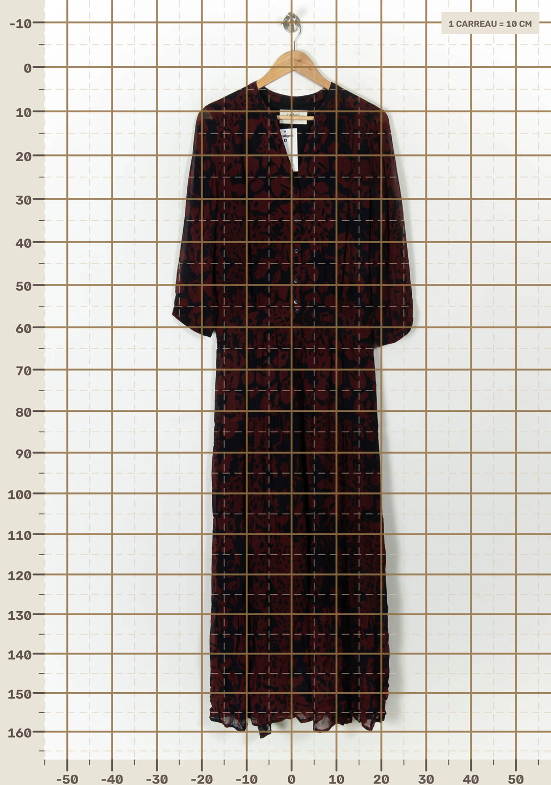 Robe longue bordeaux et noire - Taille S/36 de la marque ba&amp;sh | PARAD120656 - Vendu par Paradigme - Image 4