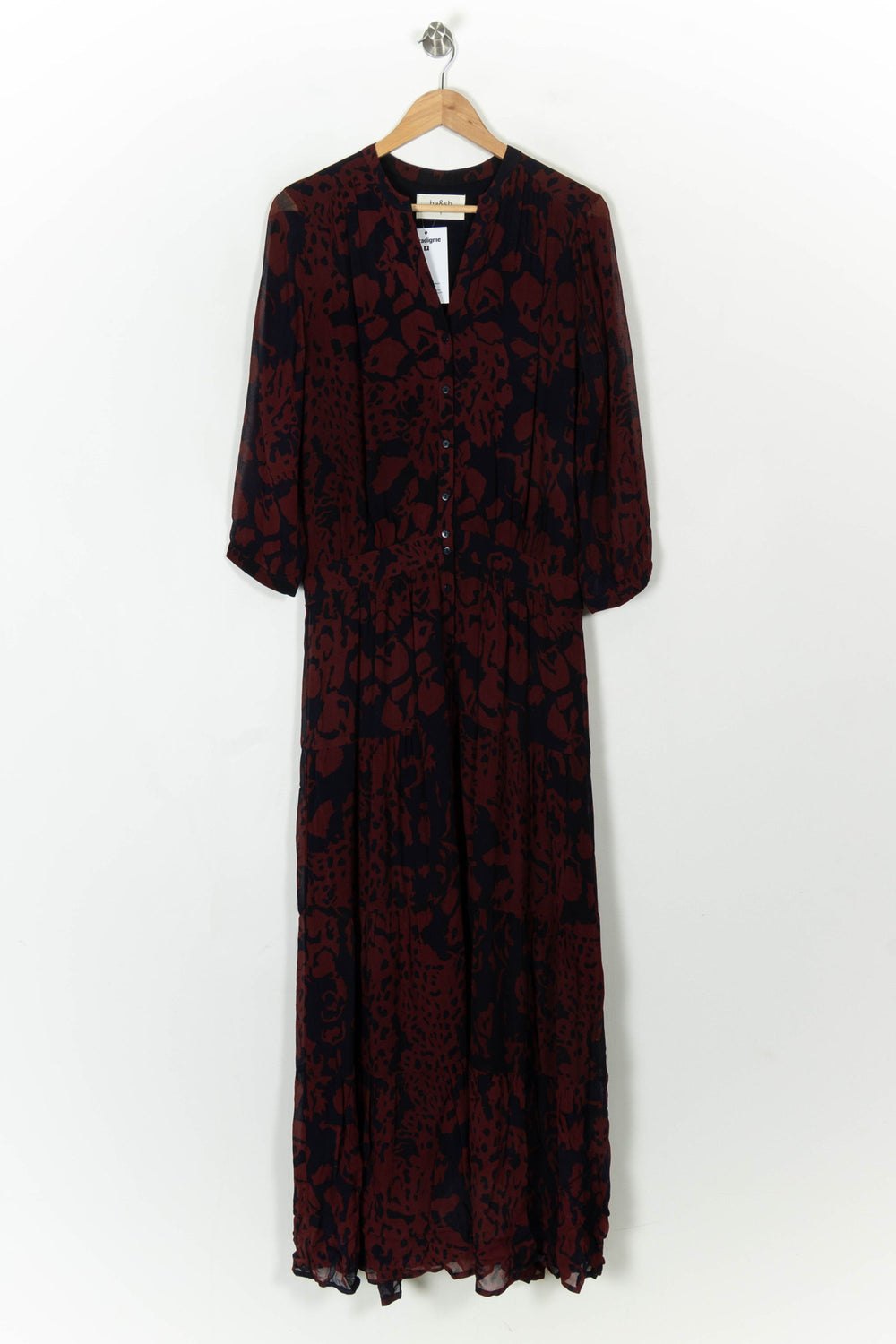 Robe longue bordeaux et noire - Taille S/36 de la marque ba&sh | PARAD120656 - Vendu par Paradigme - Image 2