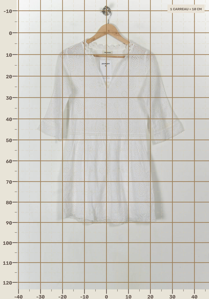 Robe Brodée Blanche - Taille S/36 de la marque Zadig&amp;Voltaire | PARAD120660 - Vendu par Paradigme - Image 4