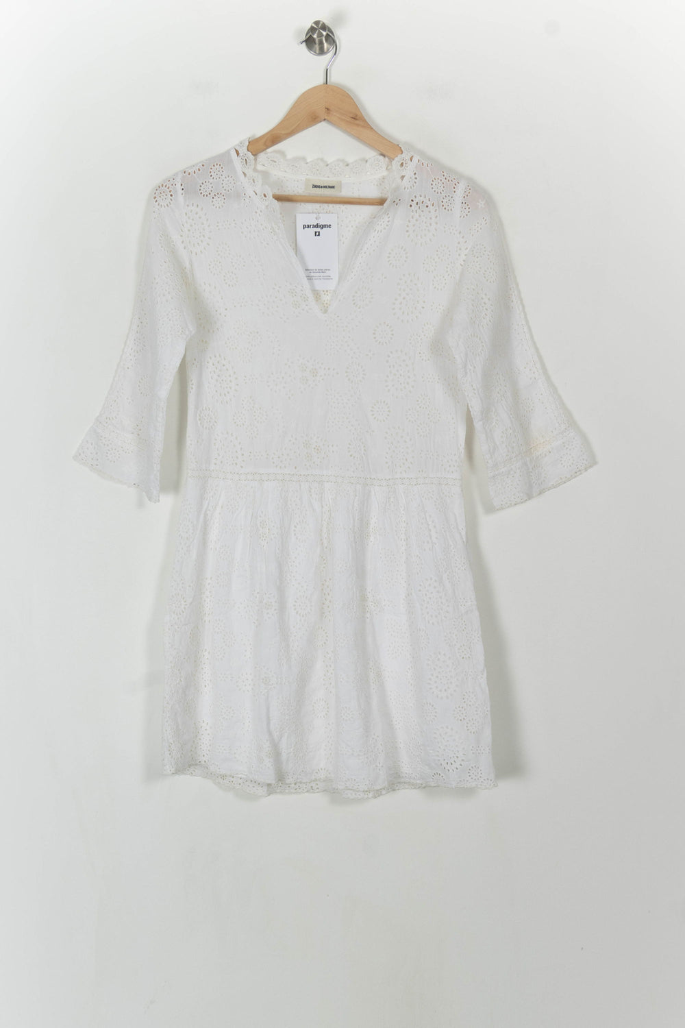 Robe Brodée Blanche - Taille S/36 de la marque Zadig&Voltaire | PARAD120660 - Vendu par Paradigme - Image 2