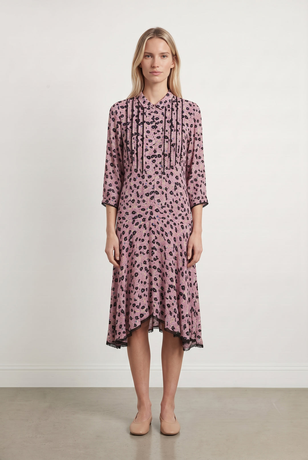 Robe Midi Rose et Noir - Taille XS/34 de la marque Zadig&amp;Voltaire | PARAD120661 - Vendu par Paradigme - Image 1
