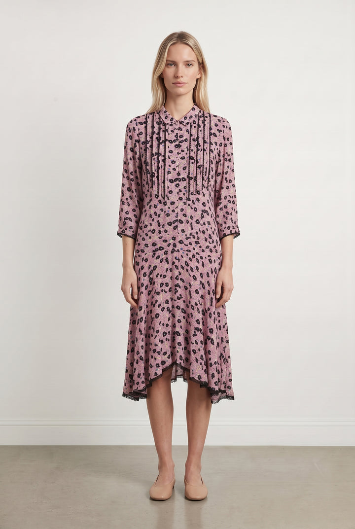 Robe Midi Rose et Noir - Taille XS/34 de la marque Zadig&amp;Voltaire | PARAD120661 - Vendu par Paradigme - Image 1