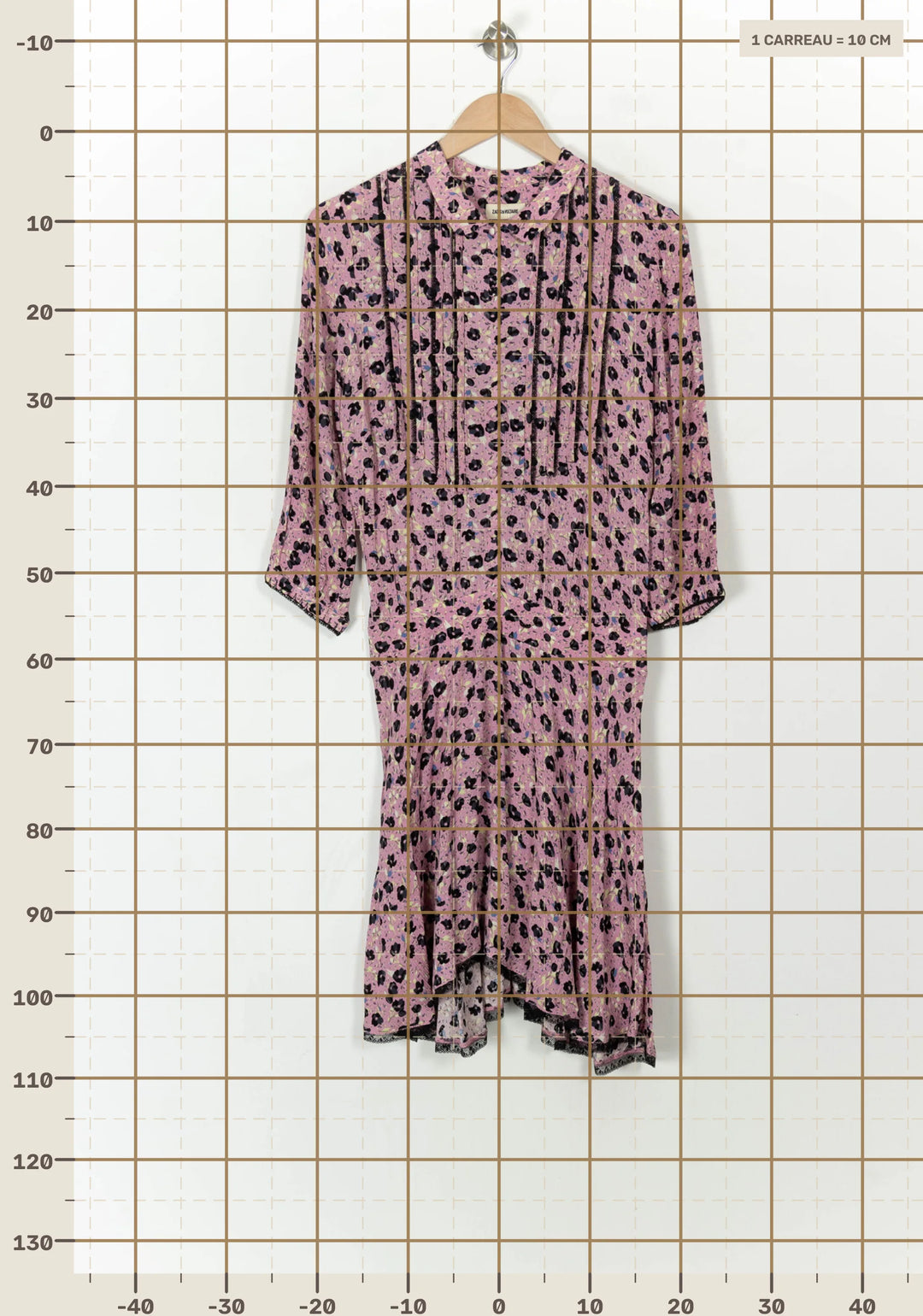 Robe Midi Rose et Noir - Taille XS/34 de la marque Zadig&amp;Voltaire | PARAD120661 - Vendu par Paradigme - Image 4