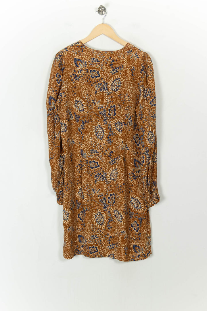 Robe Imprimée Marron et Bleu - Taille L/40 de la marque La Fée Maraboutée | PARAD120672 - Vendu par Paradigme - Image 5