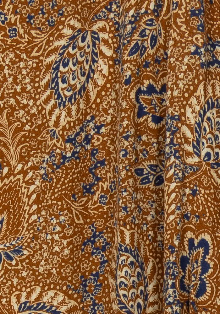 Robe Imprimée Marron et Bleu - Taille L/40 de la marque La Fée Maraboutée | PARAD120672 - Vendu par Paradigme - Image 3