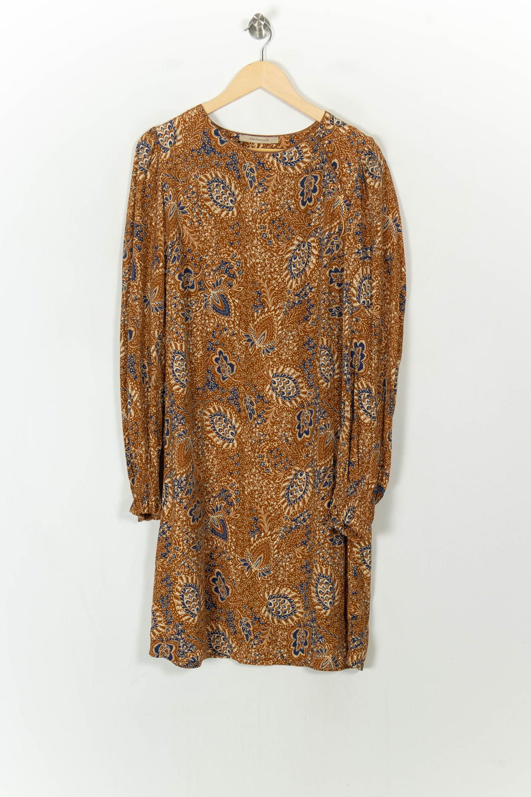 Robe Imprimée Marron et Bleu - Taille L/40 de la marque La Fée Maraboutée | PARAD120672 - Vendu par Paradigme - Image 2