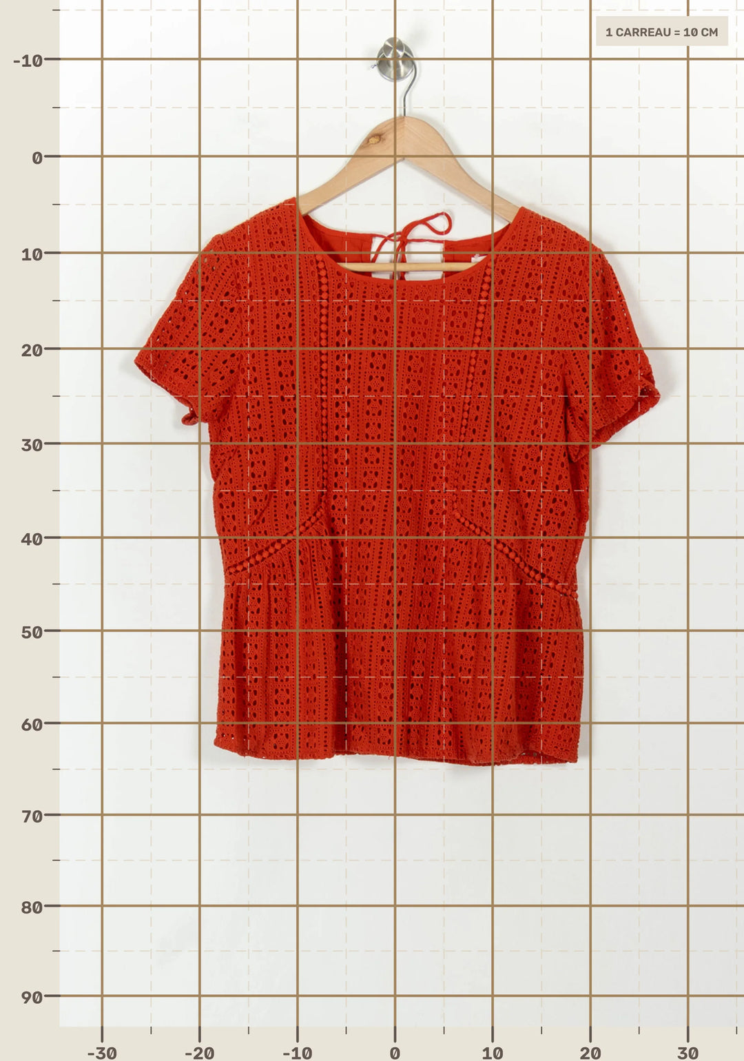 Blouse Orange - Taille M/38 de la marque Sézane | PARAD120673 - Vendu par Paradigme - Image 4