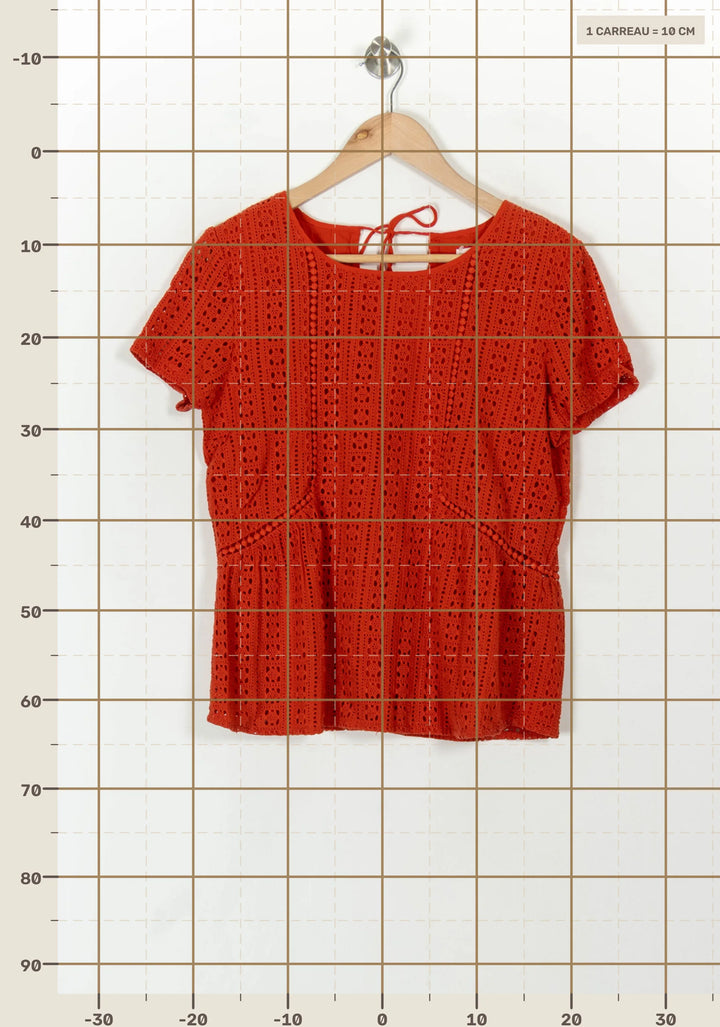 Blouse Orange - Taille M/38 de la marque Sézane | PARAD120673 - Vendu par Paradigme - Image 4