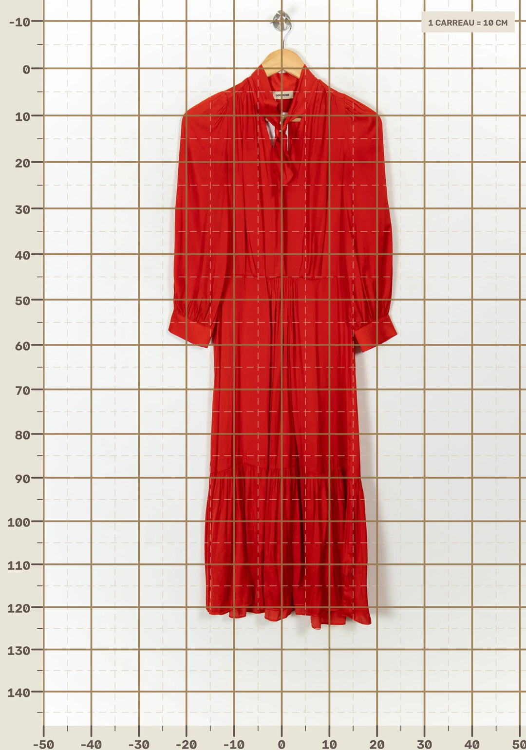 Robe Midi Rouge - Taille XS/34 de la marque Zadig&amp;Voltaire | PARAD120676 - Vendu par Paradigme - Image 4