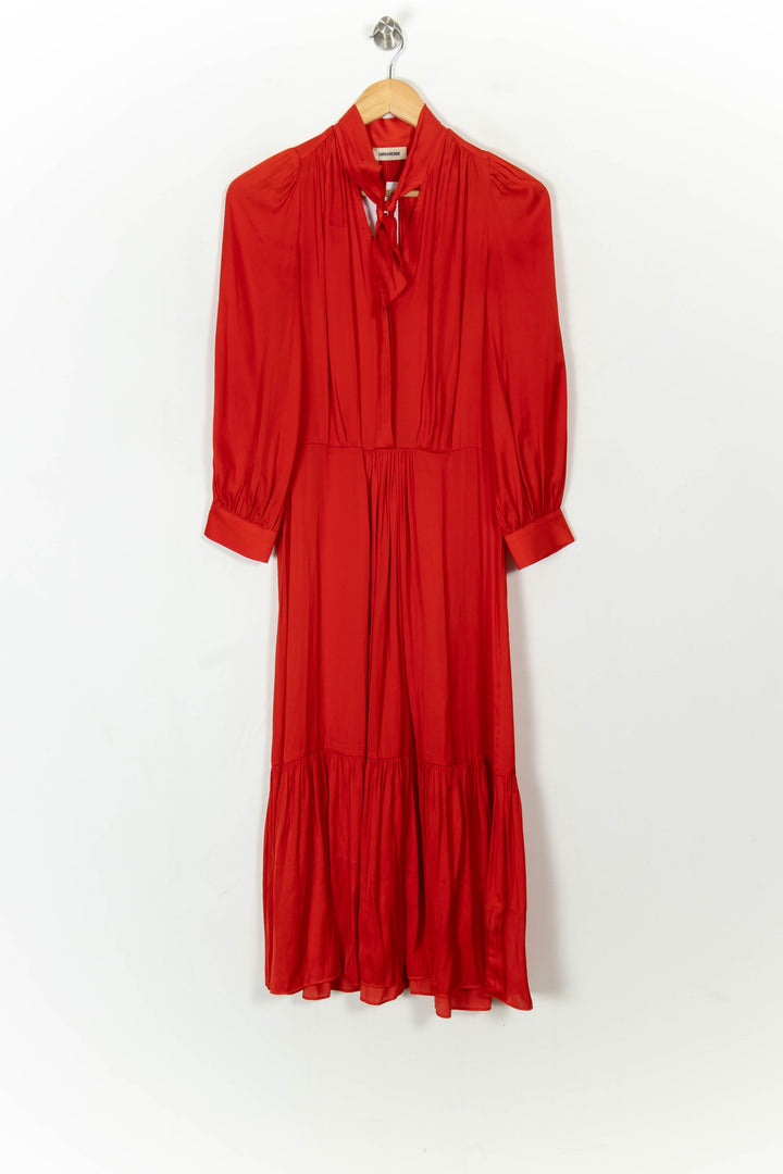 Robe Midi Rouge - Taille XS/34 de la marque Zadig&amp;Voltaire | PARAD120676 - Vendu par Paradigme - Image 2